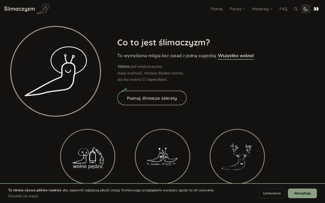 Zrzut strony głównej Slimaczyzm.org